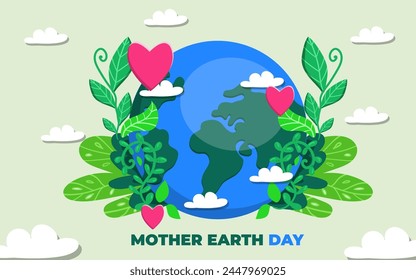 Ilustración vectorial plana del día de la madre tierra