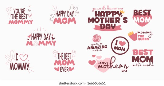 Flat Mother's day Badge collection 