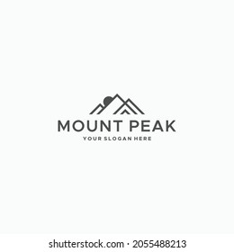 diseño del logotipo de las montañas PEAK MOUNT