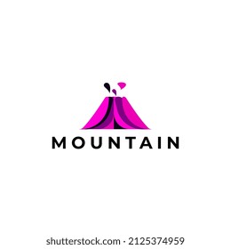 flat mountain abstract  logo design