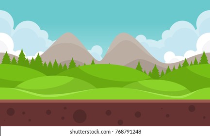 Flat mountain background for video games
