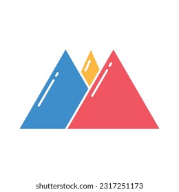 Flat Mountain Icon Symbol Vector Illustration