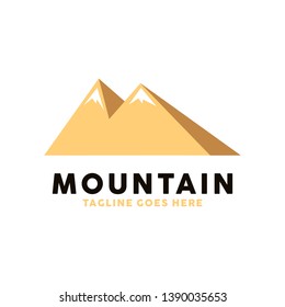 Flat Mountain Logo / Peak Emblem Symbol / Vacation Icon / Modern Design 