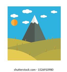 Flat Mountain Logo Vector Illustration