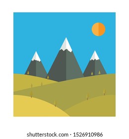Flat Mountain Logo Vector Illustration