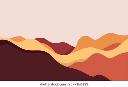 Flat mountain minimalistic design. Panorama of a mountain landscape