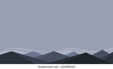flat mountains view. vector illustration. night mountains view. nature vector illustration. mountains. flat background illustration.