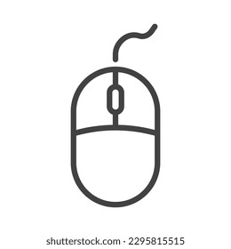 Flat Mouse Line Style Icon Isolated Vector Illustration