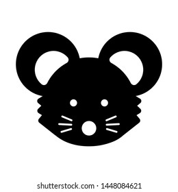 Flat mouse /rat cartoon character for New year greeting card. 