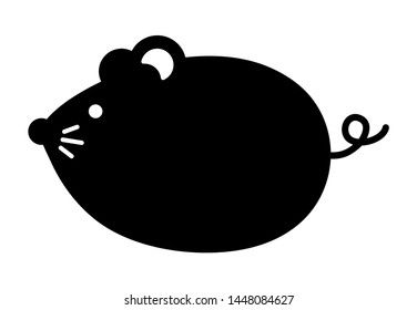 Flat mouse /rat cartoon character for New year greeting card. 