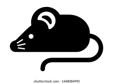 Flat mouse /rat cartoon character for New year greeting card. 