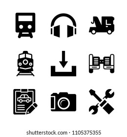 flat, move, download and platform icons in Technology vector set. Graphics for web and design