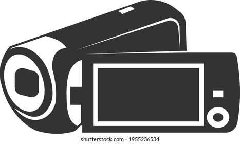 Flat movie camera icon. The motion picture camera image is intended for the design and development of websites and applications. Vector illustration isolated on a white background. Logo illustration.