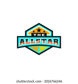 Flat multi color emblem for team football logo design