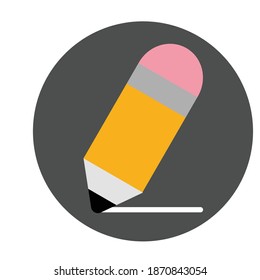 Flat multi colored pencil icon on dark background. Fully editable. Royalty free.