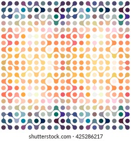 Flat Multicolor Molecules Seamless Pattern Vector Eps10 For Fabric, Paper And Web Design