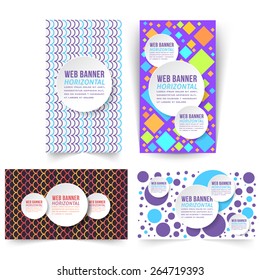 Flat Multicolor Web Element Vector Website Banner Template Set