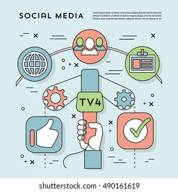 Flat Multimedia Icons and Elements Vector Illustration. Vector Infographic Design