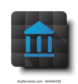 Flat Museum icon on black app button with drop shadow
