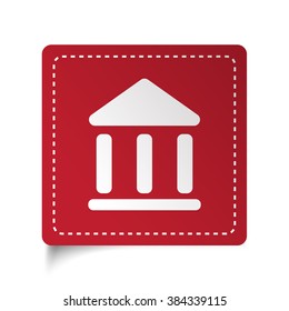 Flat Museum icon on red sticker