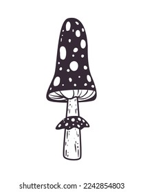 flat mushroom icon over white