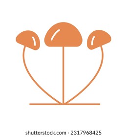 Flat Mushroom Icon Symbol Vector Illustration