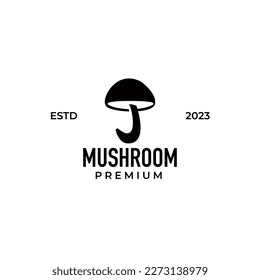 Flat mushroom logo design vector illustration