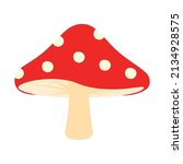 Flat Mushroom Symbol Vector Illustration Design