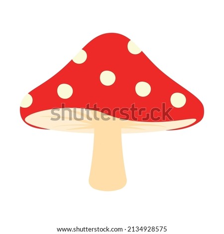 Flat Mushroom Symbol Vector Illustration Design