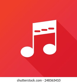 Flat Music Icon. Long shadow