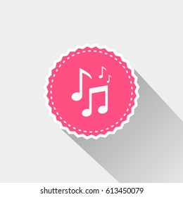 Flat music icon on white background