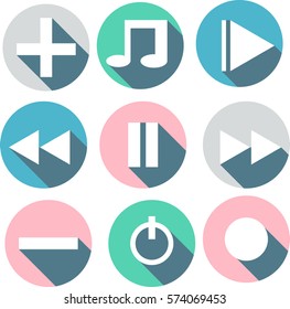 flat music icons