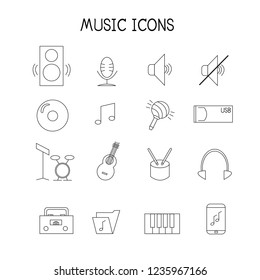 flat music and instrument icon vector