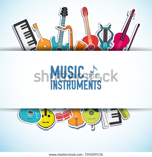 Flat Music Instruments Background Concept Vector Stock Vector Royalty Free