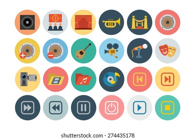 Flat Music and Multimedia Icons - Vol 3