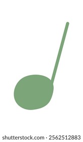 A flat music note character in simple design. This digital icon represents a musical element. A symbol of sound and rhythm, this graphic is suitable for media, artwork, and technology contexts.