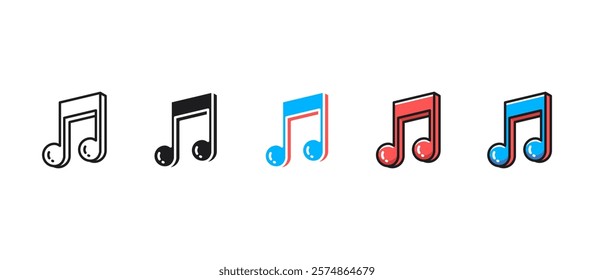 Flat music note icon for multimedia, audio production, sound design, music streaming, playlists, digital music platforms, creative design, and musical concepts in vector illustration.