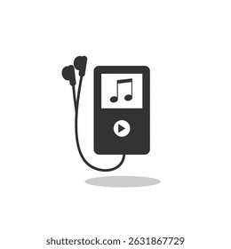 Flat Music Player Icon with shadow