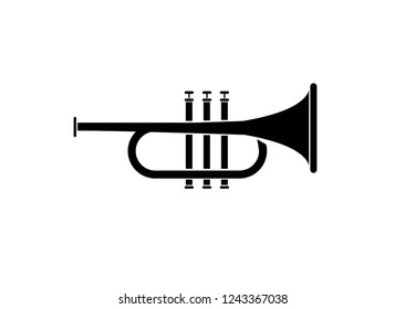 flat music trumped icon. jazz instrument. vector