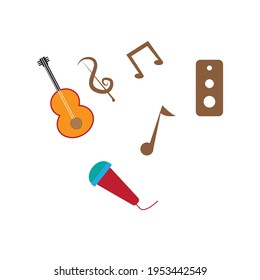flat musical icon or clipart or logo