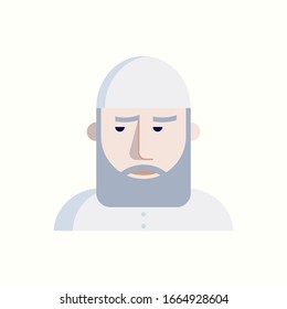flat muslim avatars - Old man with chachia - sheikh