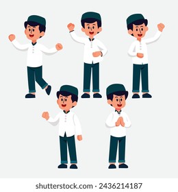 flat muslim poeple arabic set