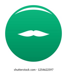 Flat mustache icon. Simple illustration of flat mustache vector icon for any design green