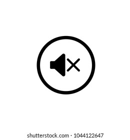 Flat mute speaker button icon vector