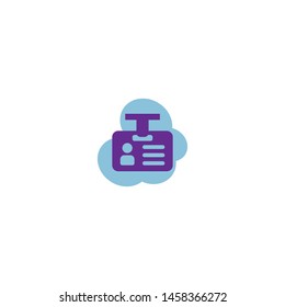 Flat name tag icon. Modern simple flat symbol for web site design, logo, app, UI.