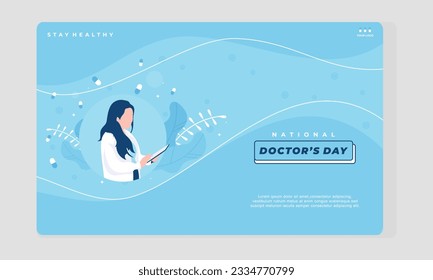 flat national doctor's day template