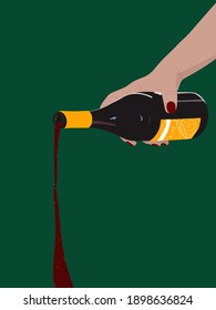 Flat National Drink Wine Day For Concept Design. Festive Event Banner.