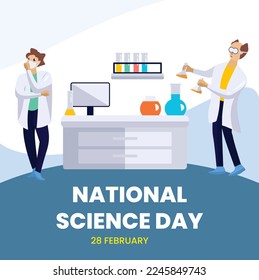 Panorama general del Día Nacional de la Ciencia adecuado para, folleto, afiche, fondo y medios sociales