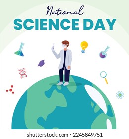 Panorama general del Día Nacional de la Ciencia adecuado para, folleto, afiche, fondo y medios sociales