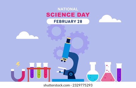 Flat national science day background